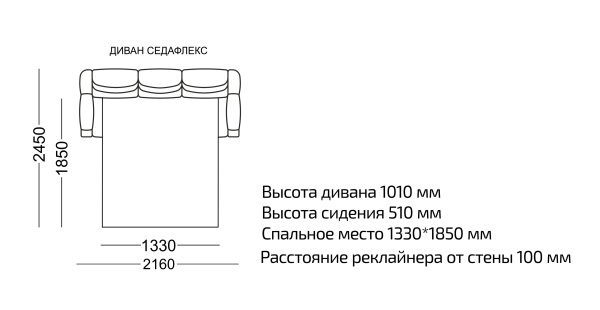 Диван прямой седафлекс Мишель велюр розовый