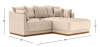 Диван угловой Теннеси велюр белый