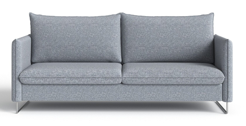 Диван прямой  Джулия на металлических ножках рогожка серый